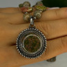 Vintage 925 Sterling Silver Unakite Necklace Length 17 Inch