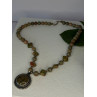 Vintage 925 Sterling Silver Unakite Necklace Length 17 inch