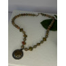 Vintage 925 Sterling Silver Unakite Necklace Length 17 inch