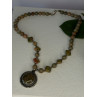 Vintage 925 Sterling Silver Unakite Necklace Length 17 inch