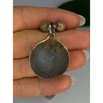 Vintage 925 Sterling Silver Unakite Necklace Length 17 inch