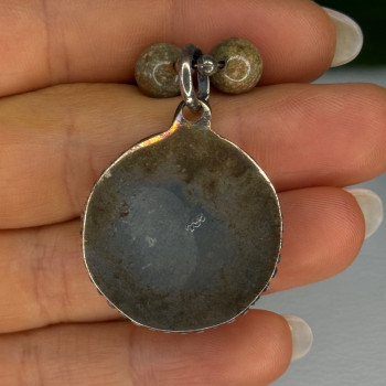Vintage 925 Sterling Silver Unakite Necklace Length 17 Inch