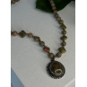 Vintage 925 Sterling Silver Unakite Necklace Length 17 inch