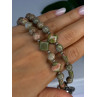 Vintage 925 Sterling Silver Unakite Necklace Length 17 inch