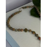 Vintage 925 Sterling Silver Unakite Necklace Length 17 inch