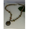 Vintage 925 Sterling Silver Unakite Necklace Length 17 inch