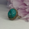 Vintage 925 Sterling Silver Turquoise Ring Size-Able