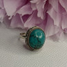 Vintage 925 Sterling Silver Turquoise Ring Size-Able