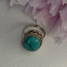 Vintage 925 Sterling Silver Turquoise Ring Size-Able