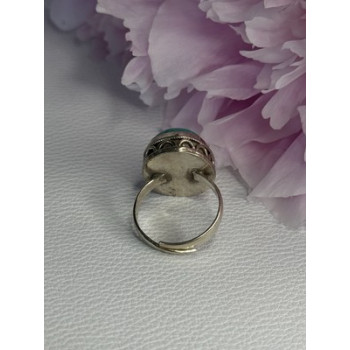 Vintage 925 Sterling Silver Turquoise Ring Size-Able