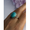 Vintage 925 Sterling Silver Turquoise Ring Size-Able