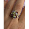 925 Sterling Silver Garnet Amethyst Citrine Peridot Ring Size 9