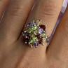 925 Sterling Silver Garnet Amethyst Citrine Peridot Ring Size 9