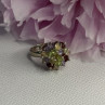925 Sterling Silver Garnet Amethyst Citrine Peridot Ring Size 9