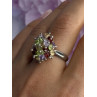 925 Sterling Silver Garnet Amethyst Citrine Peridot Ring Size 9