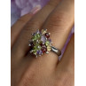 925 Sterling Silver Garnet Amethyst Citrine Peridot Ring Size 9