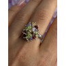 925 Sterling Silver Garnet Amethyst Citrine Peridot Ring Size 9