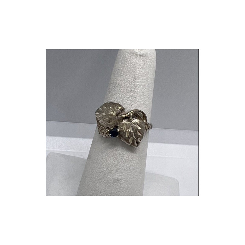 925 Sterling Silver Sapphire Ring Size 4.5