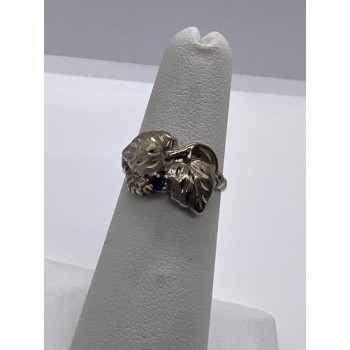 925 Sterling Silver Sapphire Ring Size 4.5
