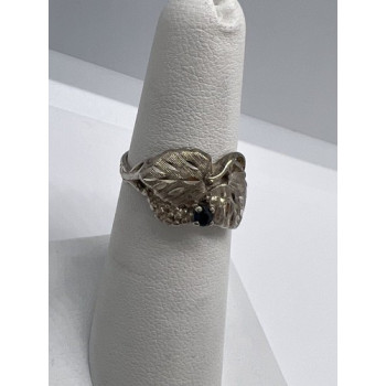 925 Sterling Silver Sapphire Ring Size 4.5