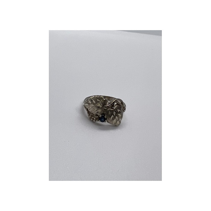 925 Sterling Silver Sapphire Ring Size 4.5