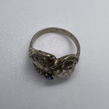 925 Sterling Silver Sapphire Ring Size 4.5