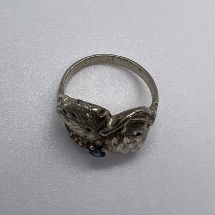925 Sterling Silver Sapphire Ring Size 4.5