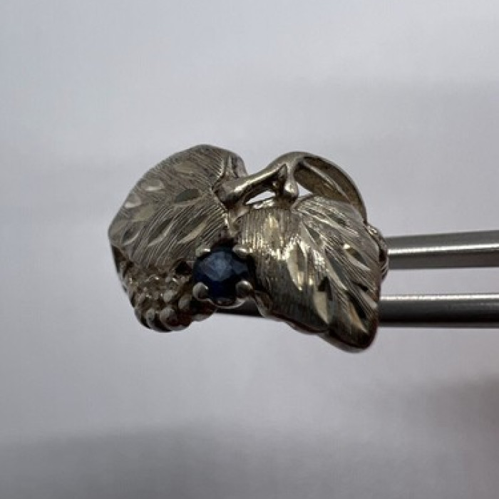 925 Sterling Silver Sapphire Ring Size 4.5