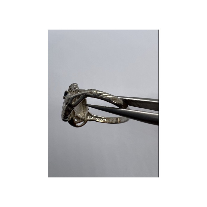 925 Sterling Silver Sapphire Ring Size 4.5