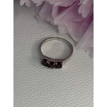 925 Sterling Silver Garnet Ring Size 8