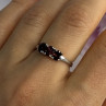 925 Sterling Silver Garnet Ring Size 8