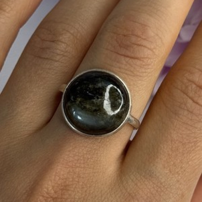Vintage 925 Sterling Silver Labradorite Ring Size 7