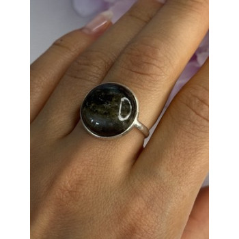 Vintage 925 Sterling Silver Labradorite Ring Size 7