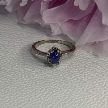 925 Sterling Silver Star Sapphire Ring Size 6.5