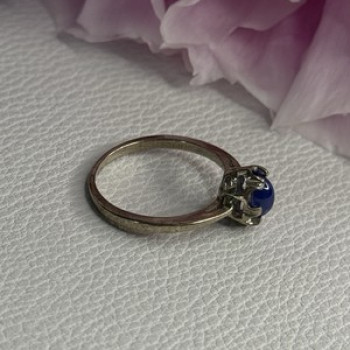 925 Sterling Silver Star Sapphire Ring Size 6.5