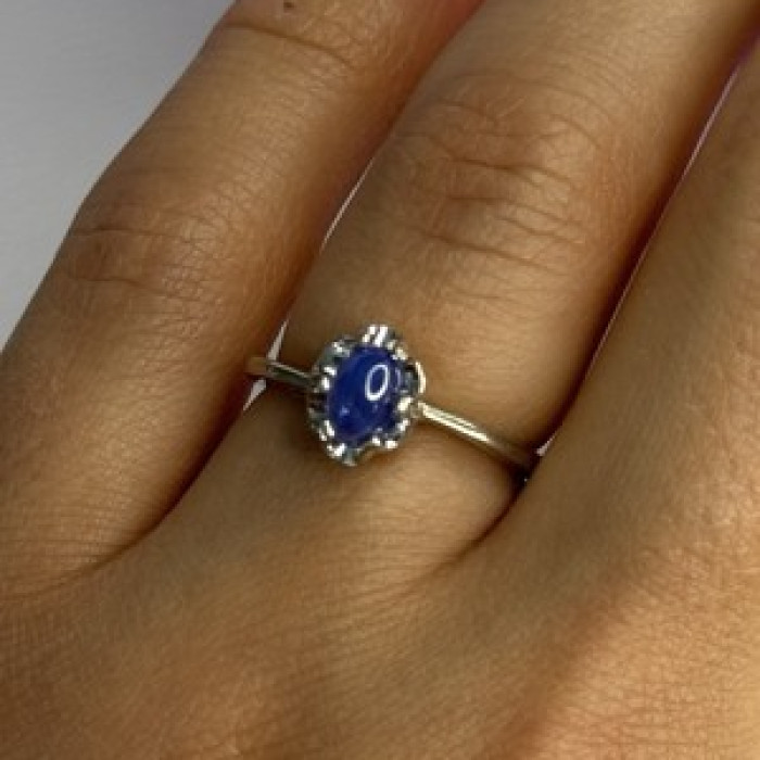 925 Sterling Silver Star Sapphire Ring Size 6.5