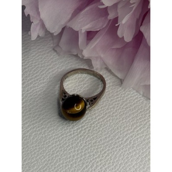 925 Sterling Silver Tiger's Eye Ring Size 5
