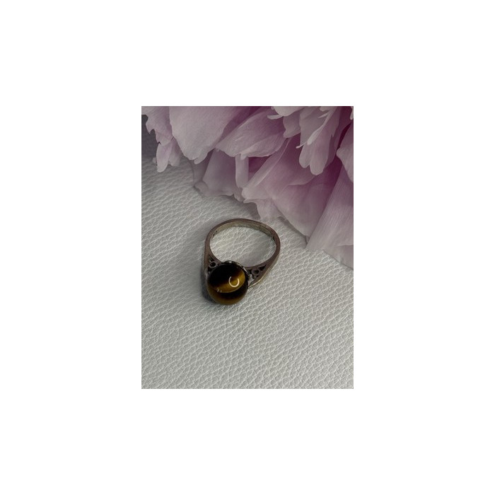 925 Sterling Silver Tiger's Eye Ring Size 5