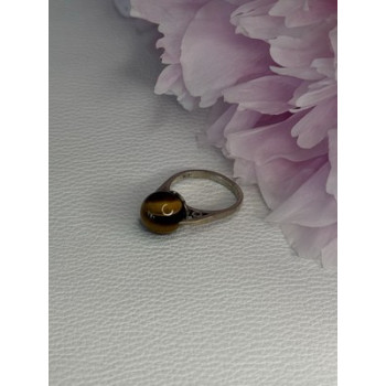 925 Sterling Silver Tiger's Eye Ring Size 5