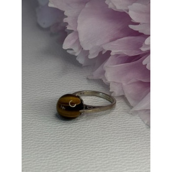 925 Sterling Silver Tiger's Eye Ring Size 5