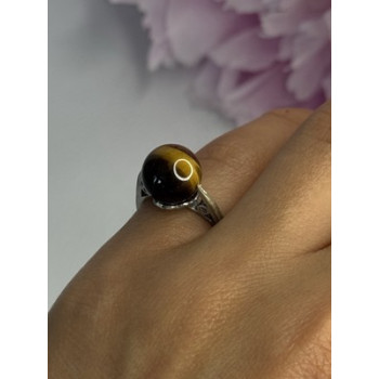 925 Sterling Silver Tiger's Eye Ring Size 5