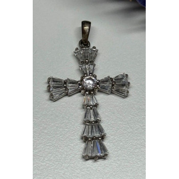 925 Sterling Silver CZ Cross