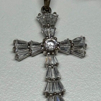 925 Sterling Silver CZ Cross