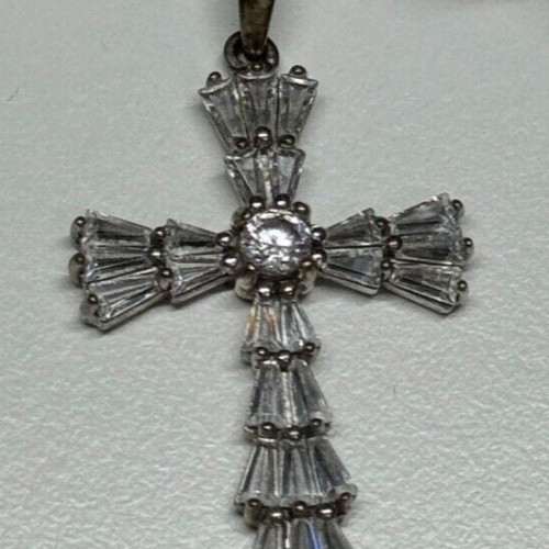 925 Sterling Silver CZ Cross