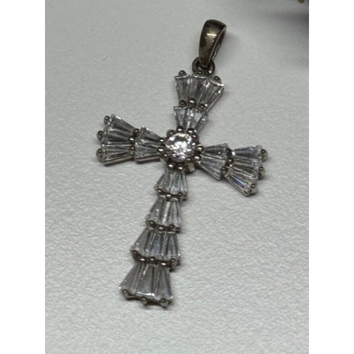 925 Sterling Silver CZ Cross
