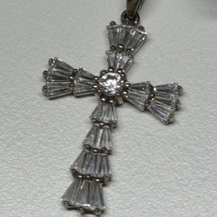 925 Sterling Silver CZ Cross