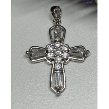 925 Sterling Silver CZ Cross
