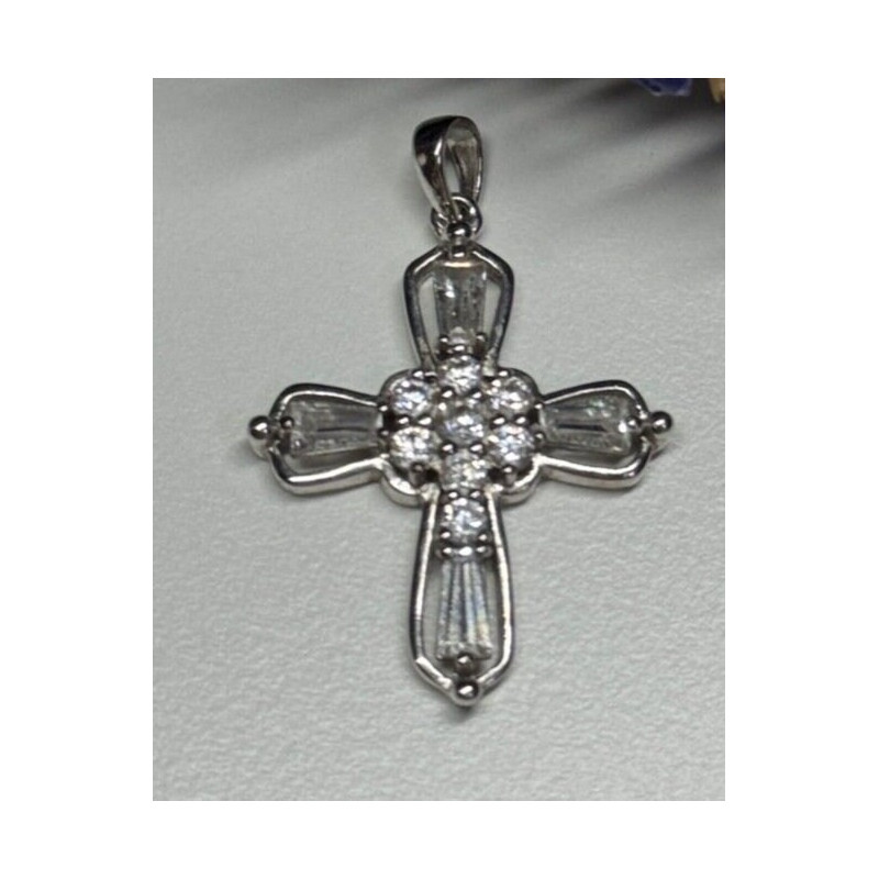 925 Sterling Silver CZ Cross