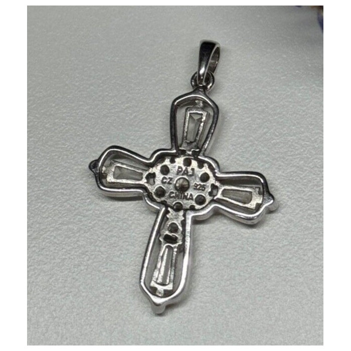 925 Sterling Silver CZ Cross