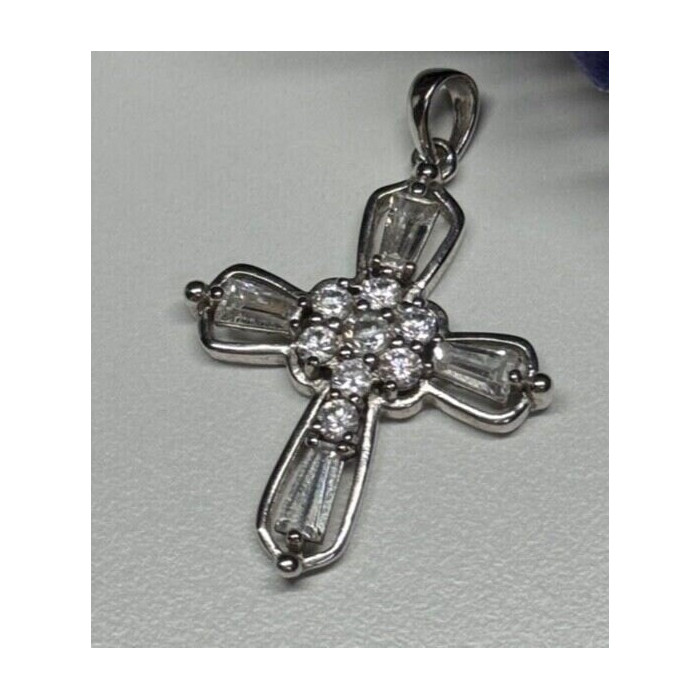 925 Sterling Silver CZ Cross